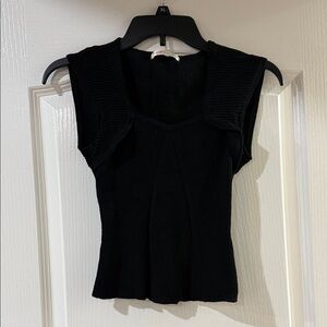 Intempo Black Ribbed‎ Sweater Tank Top. Size Small